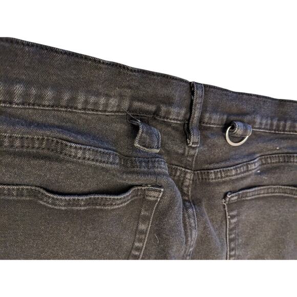 HT Denim Black Skinny Jeans Men 36x32 Distressed Punk Streetwear Style Edgy Rock - Picture 9 of 14